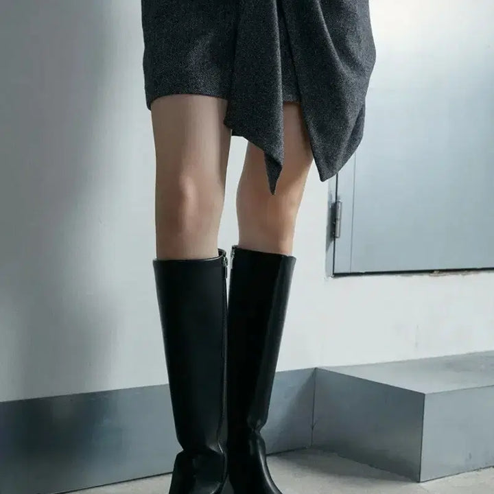 [BUNJANG] Taktroyme Precious01 Basic Flat Long Boots / [새상품] 타크트로이메 Precious01 베이직 플랫 롱 부츠(블랙,