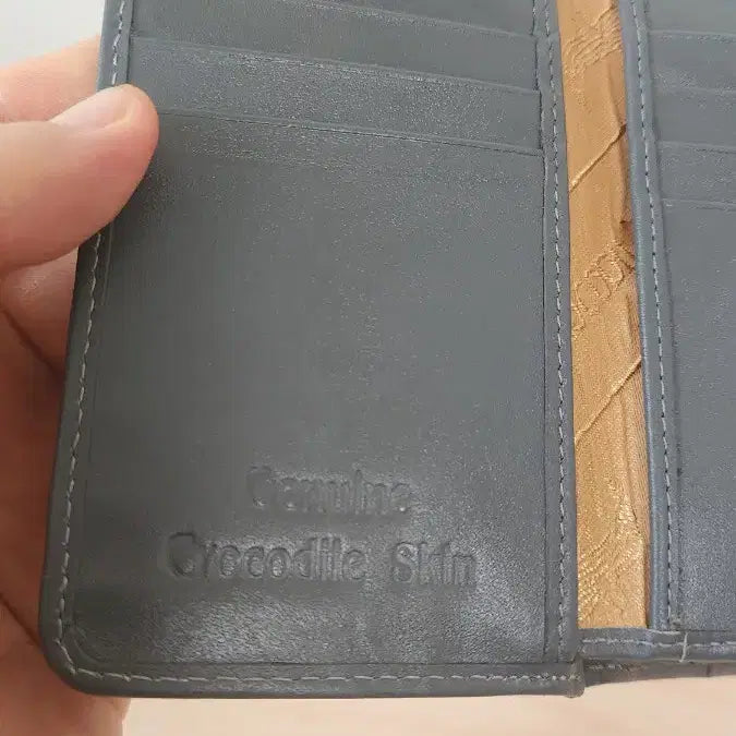 [BUNJANG] Real Crocodile Leather Bi-fold Wallet / 리얼 크로커다일 가죽 반지갑