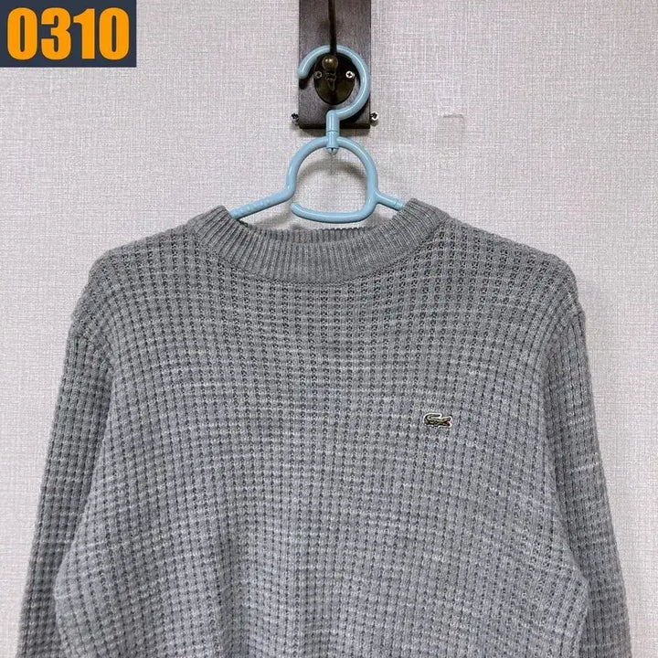[BUNJANG] LACOSTE Waffle Knit T-shirt / LACOSTE 라코스테 라운드 와플 니트 티셔츠