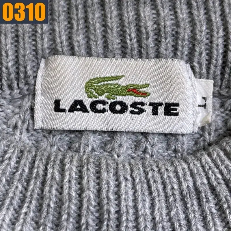 [BUNJANG] LACOSTE Waffle Knit T-shirt / LACOSTE 라코스테 라운드 와플 니트 티셔츠