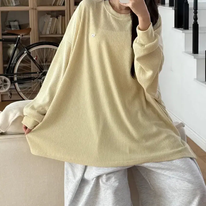 [BUNJANG] Avely Oversized Long Sleeve T-Shirt / 에이블리 빅사이즈 긴팔티