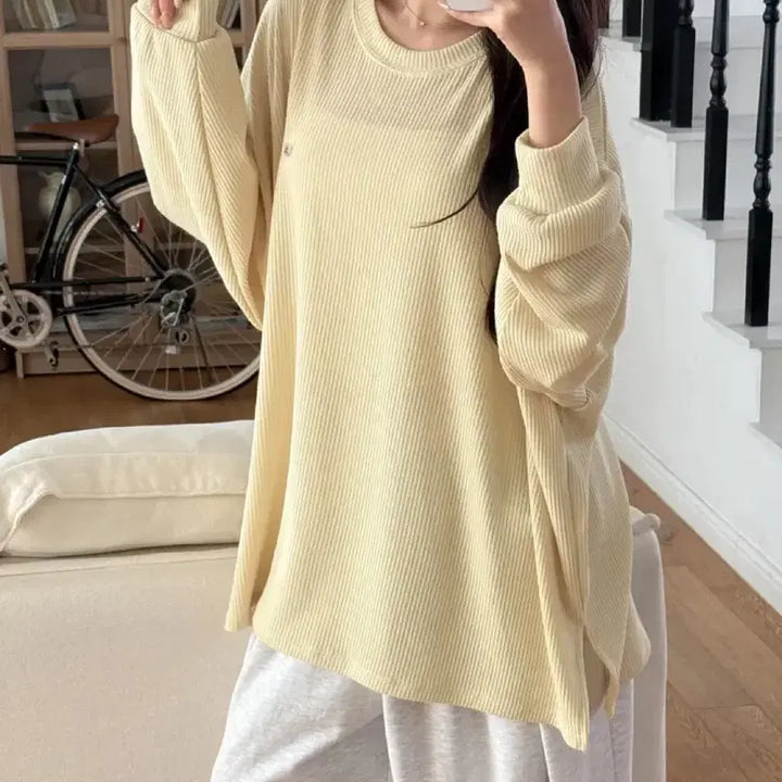 [BUNJANG] Avely Oversized Long Sleeve T-Shirt / 에이블리 빅사이즈 긴팔티