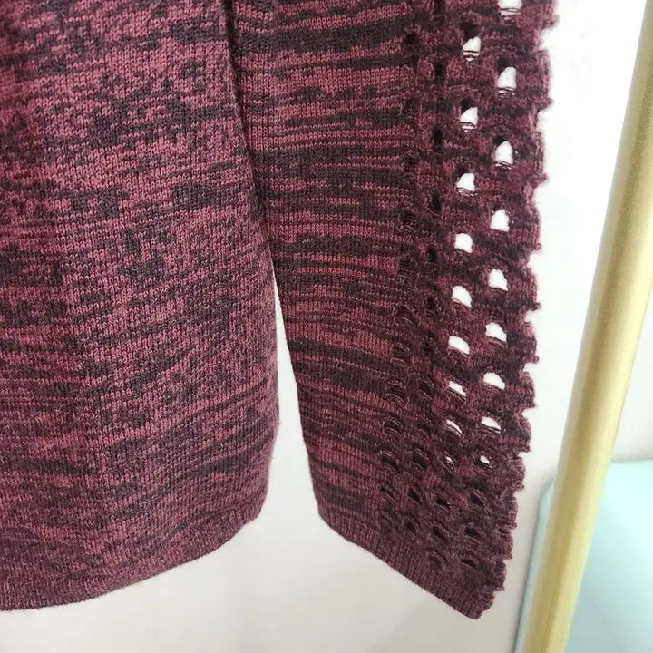 [BUNJANG] Maje Burgundy Punching Knit Top / 마쥬 버건디 펀칭 니트