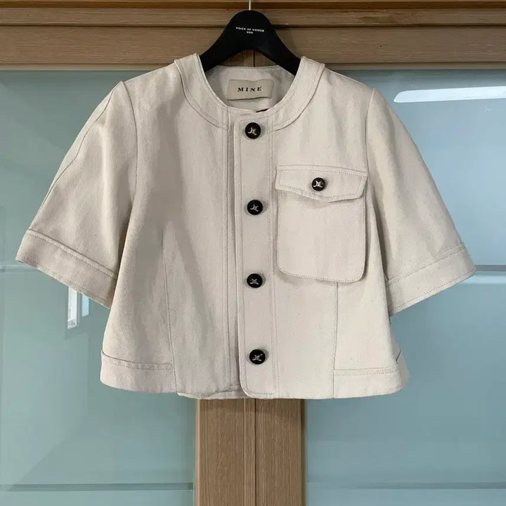 [BUNJANG] Mine Ivory Short Sleeve Jacket / MINE 마인 아이보리 반팔 자켓