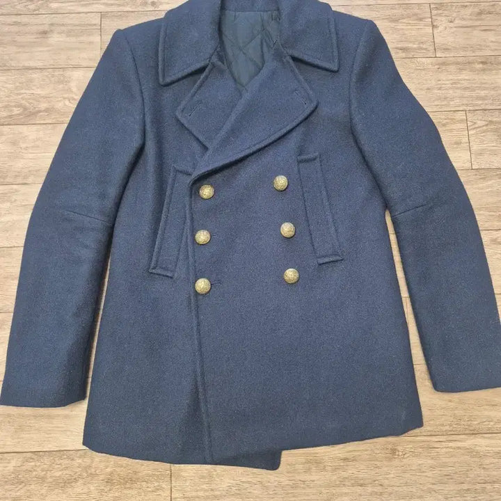 [BUNJANG] Balmain Design Navy Double-Breasted Coat / 발망 디자인 네이비색 더블 브레스트 코트