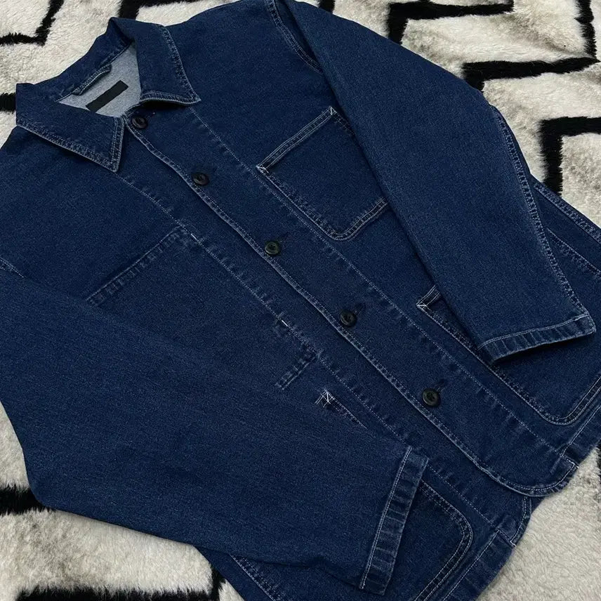 [BUNJANG] Uniqlo Utility Denim Chore Jacket Dark Blue L / [L]유니클로 유틸리티 데님 초어자켓/진청