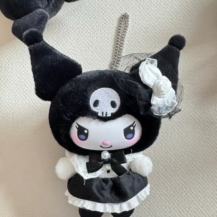 [BUNJANG] Kuromi Maid Outfit Plush Keychain / 쿠로미