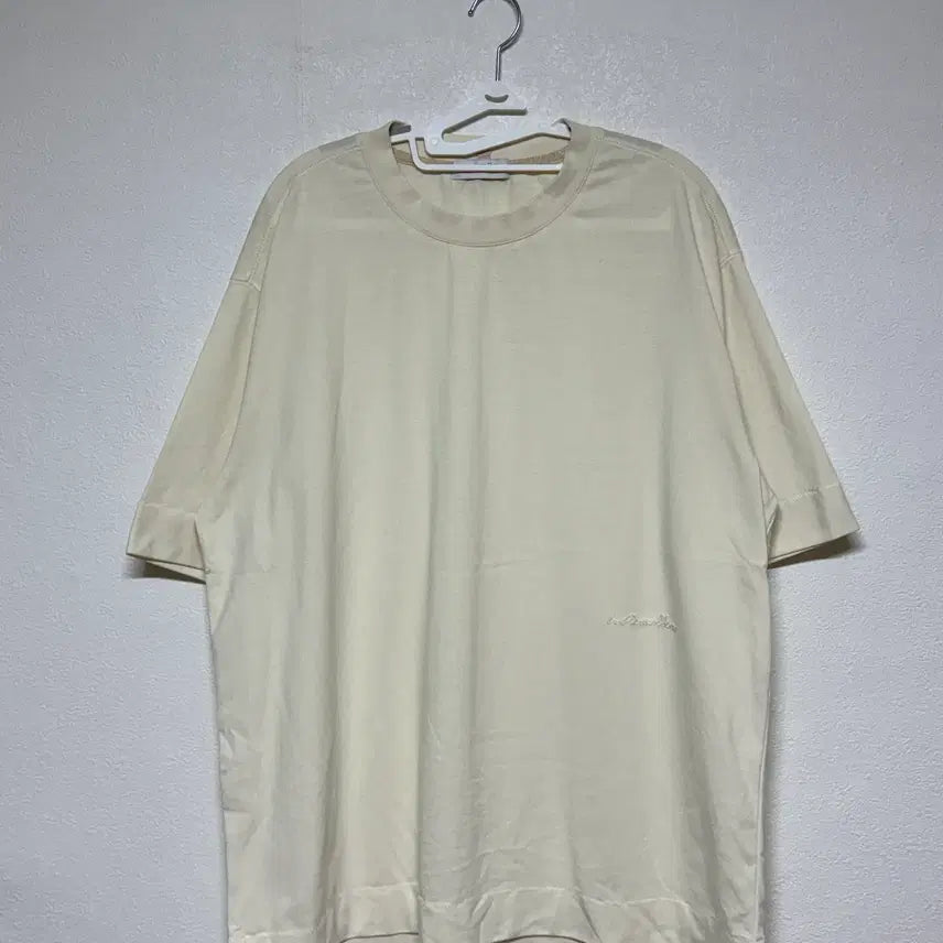 [BUNJANG] Custom Mellow Embroidered Logo T-Shirt Ivory / 커스텀멜로우 자수로고 반팔티 38 아이보리