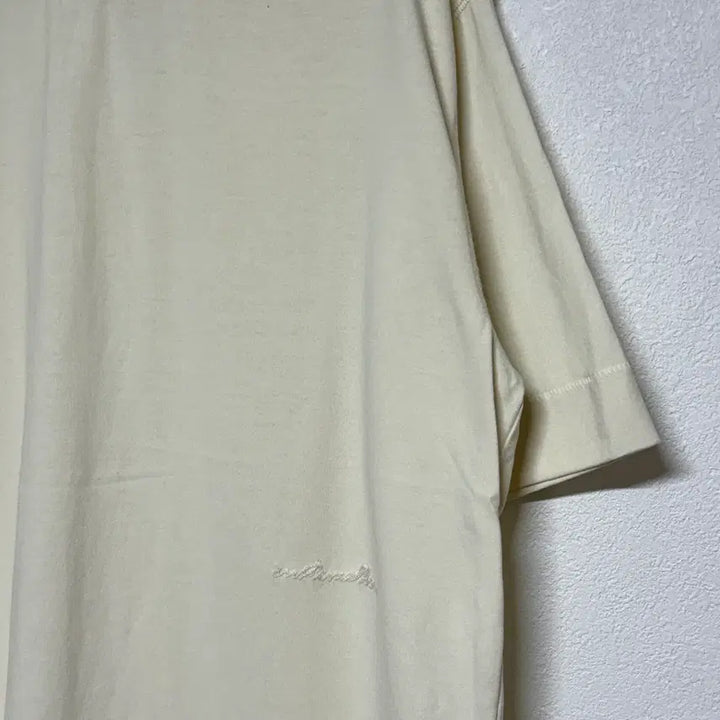 [BUNJANG] Custom Mellow Embroidered Logo T-Shirt Ivory / 커스텀멜로우 자수로고 반팔티 38 아이보리