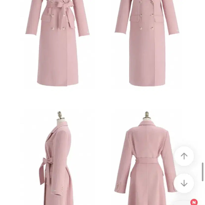 [BUNJANG] Angora Wool Double Handmade Pink Long Coat / 울앙고라 더블 핸드메이드 핑크 롱코트