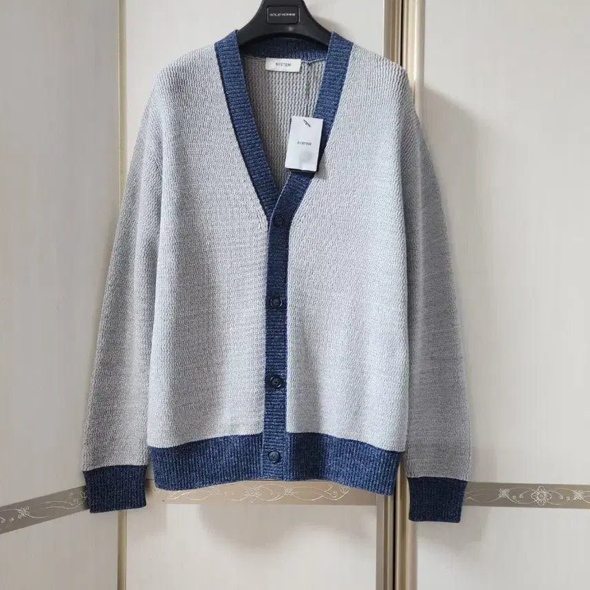 [BUNJANG] System Homme Color Block Knit Cardigan / 한섬 시스템옴므 컬러 블록 니트 가디건 95사이즈. 새상품