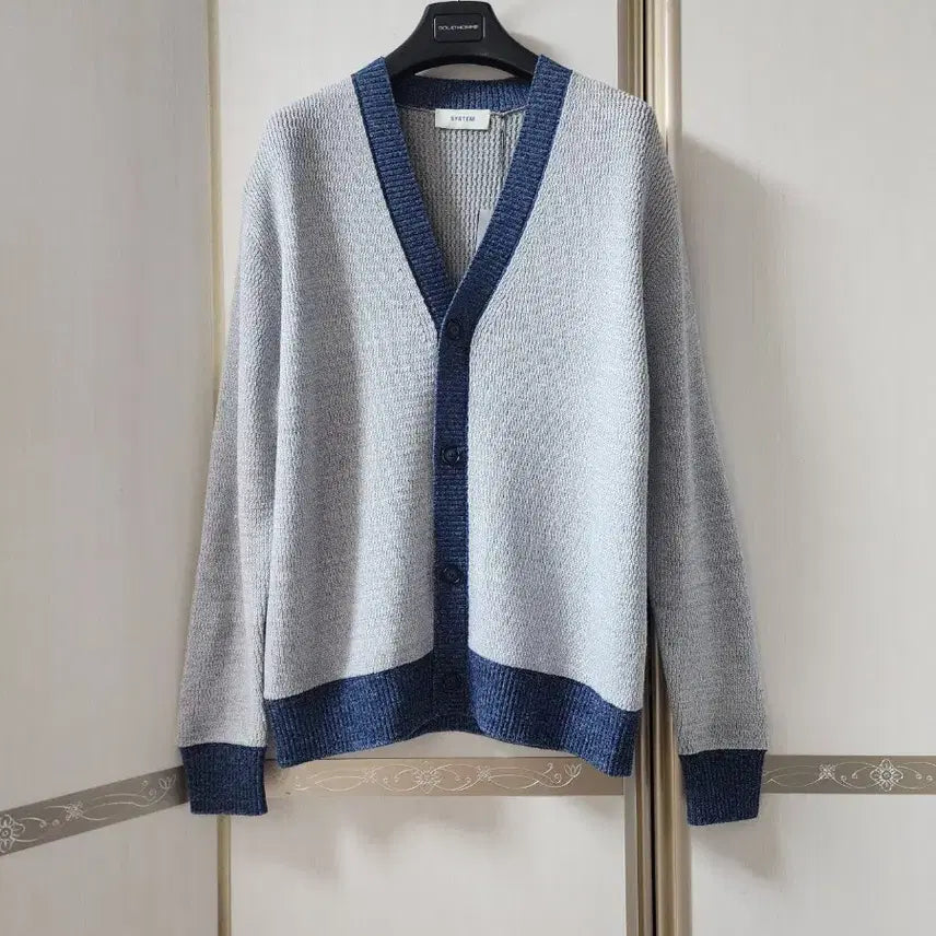 [BUNJANG] System Homme Color Block Knit Cardigan / 한섬 시스템옴므 컬러 블록 니트 가디건 95사이즈. 새상품