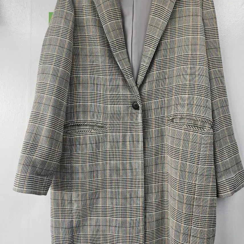 [BUNJANG] Stefanel Check Long Coat Jacket / 스테파넬체크 롱 코트 자켓