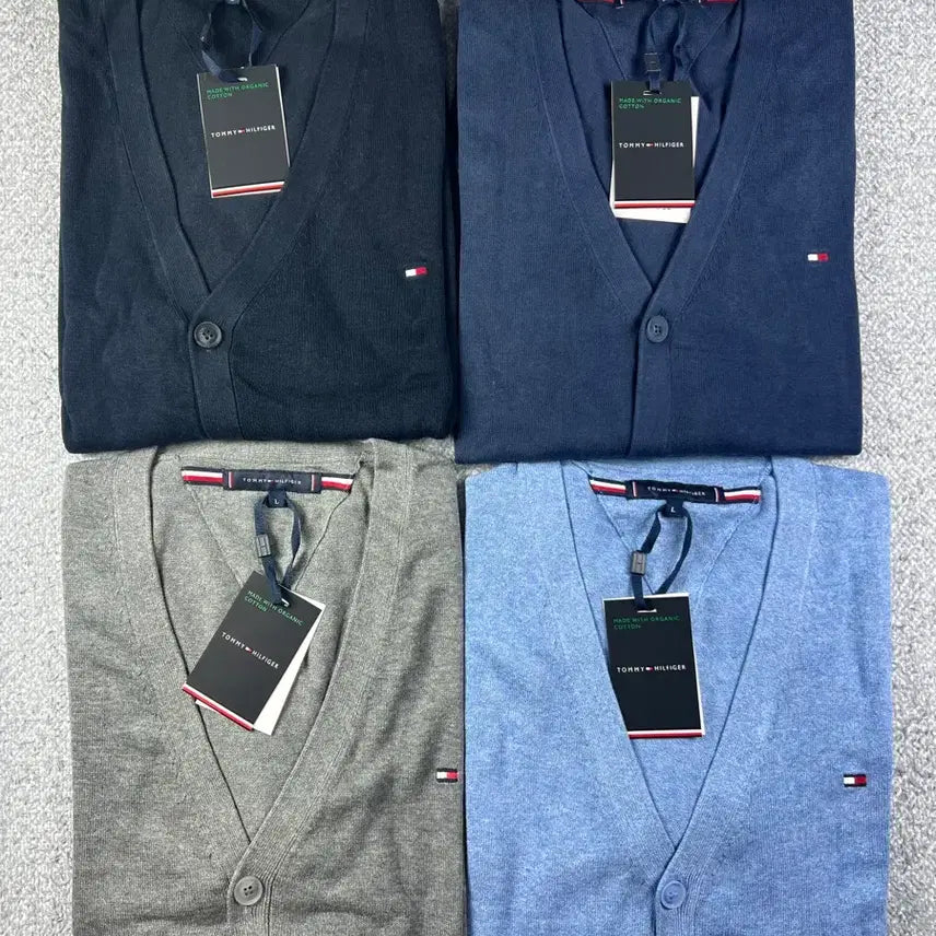 [BUNJANG] Tommy Hilfiger V-Neck Cardigan Set / 정품 타미힐피거 브이넥 가디건 4 종