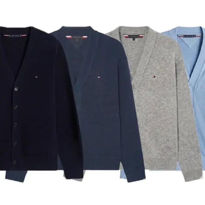 [BUNJANG] Tommy Hilfiger V-Neck Cardigan Set / 정품 타미힐피거 브이넥 가디건 4 종