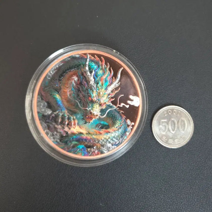 [BUNJANG] Limited Edition Dragon Copper Proof Round High Relief Colorized Copper Coin / 한정판 드래곤 구리 프루프 라운드 하이릴리프 색채구리 희귀동전수집용