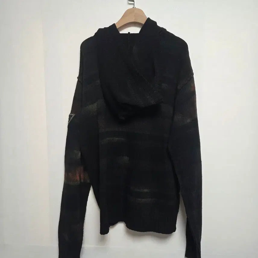 [BUNJANG] Diesel Wool Blend Gradient Knit Hoodie (L) / 디젤 그라데이션 울혼방 니트 후드지업 블랙(L)
