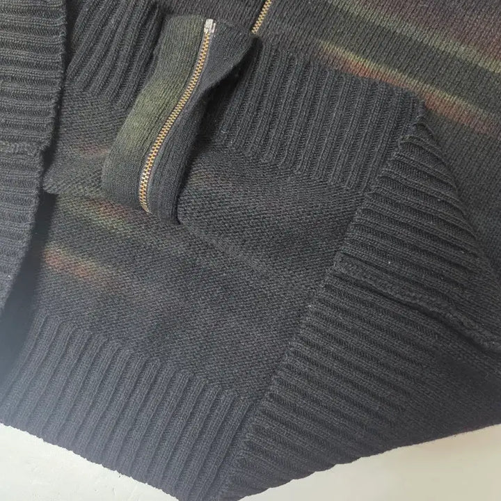 [BUNJANG] Diesel Wool Blend Gradient Knit Hoodie (L) / 디젤 그라데이션 울혼방 니트 후드지업 블랙(L)