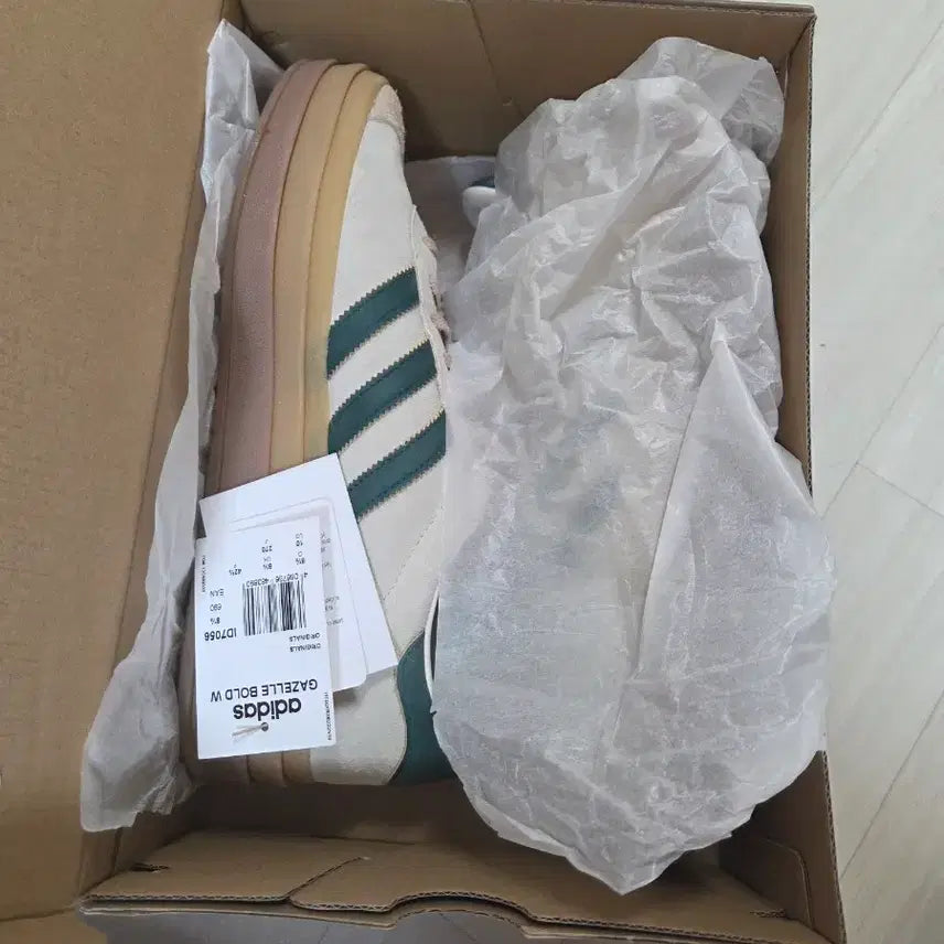 [BUNJANG] Adidas Gazelle Bold Cream White Green Sneakers / 270 아디다스 가젤 볼드 크림 화이트 그린