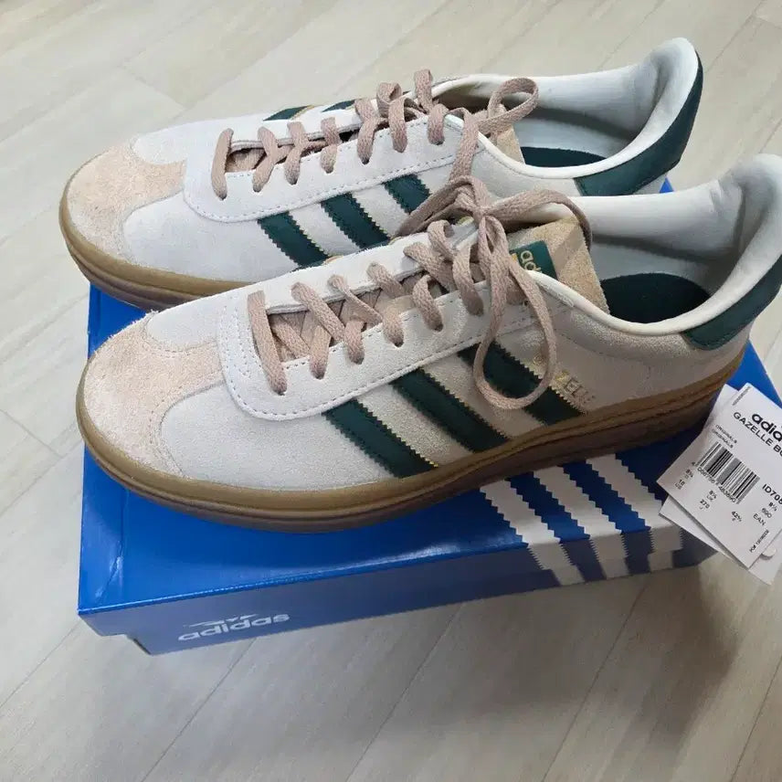 [BUNJANG] Adidas Gazelle Bold Cream White Green Sneakers / 270 아디다스 가젤 볼드 크림 화이트 그린
