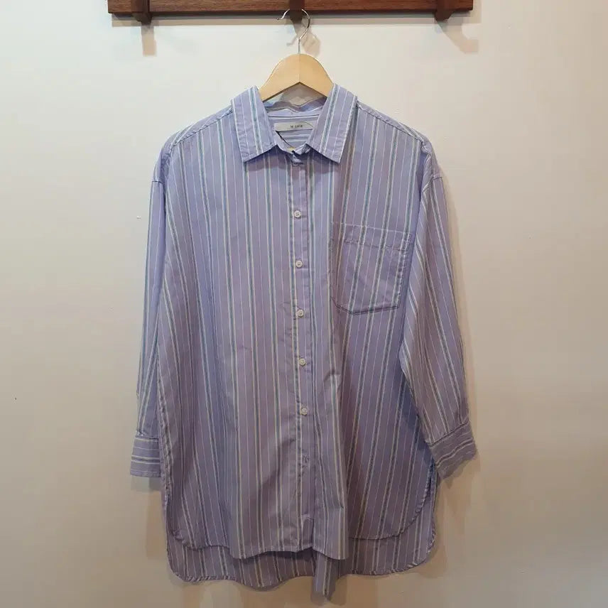 [BUNJANG] Purple Striped Shirt / 연보라 스트라이프 셔츠