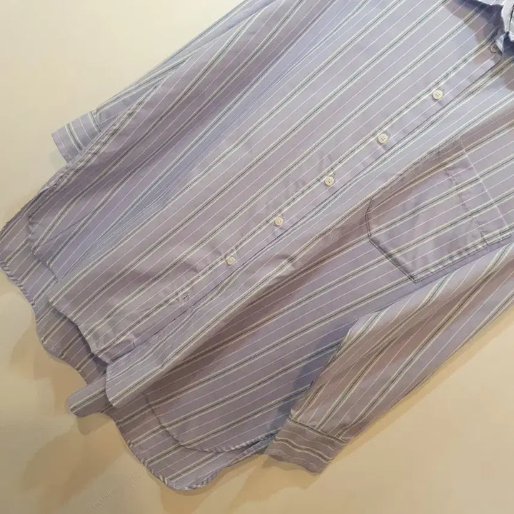 [BUNJANG] Purple Striped Shirt / 연보라 스트라이프 셔츠