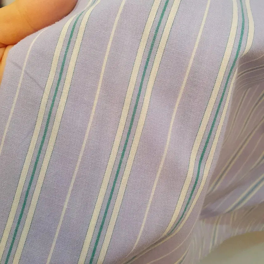 [BUNJANG] Purple Striped Shirt / 연보라 스트라이프 셔츠