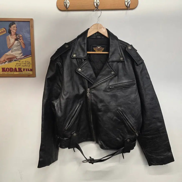 [BUNJANG] Harley Davidson Leather Rider Jacket / [XL]할리데이비슨 가죽 라이더 자켓