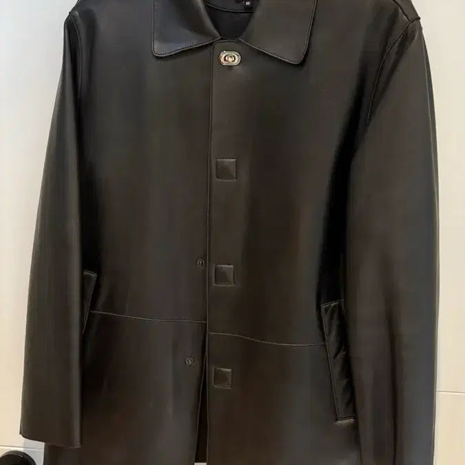 [BUNJANG] Nazig Black Leather Jacket (Size 95) / 나지그 블랙 가죽 자켓 95