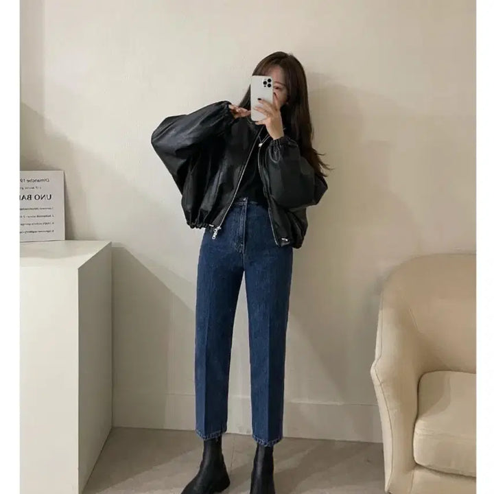 [BUNJANG] Daymoon Leather Jacket / 데이문 가죽자켓