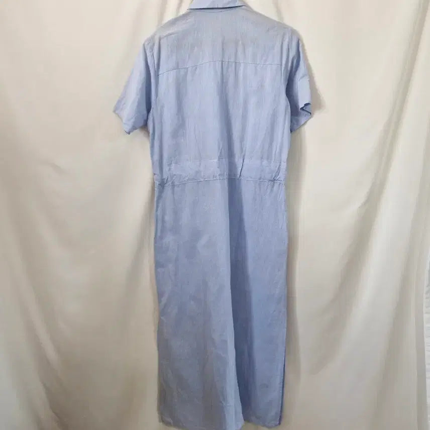 [BUNJANG] Linen Blend Blue Dress / 여름 린넨혼방 블루 원피스