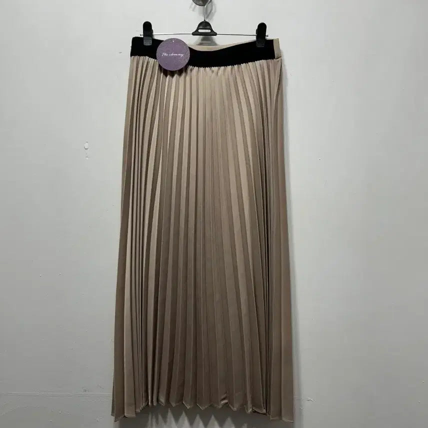 [BUNJANG] Beige Pleated Long Skirt - New / 베이지 플리츠 롱 스커트 새상품