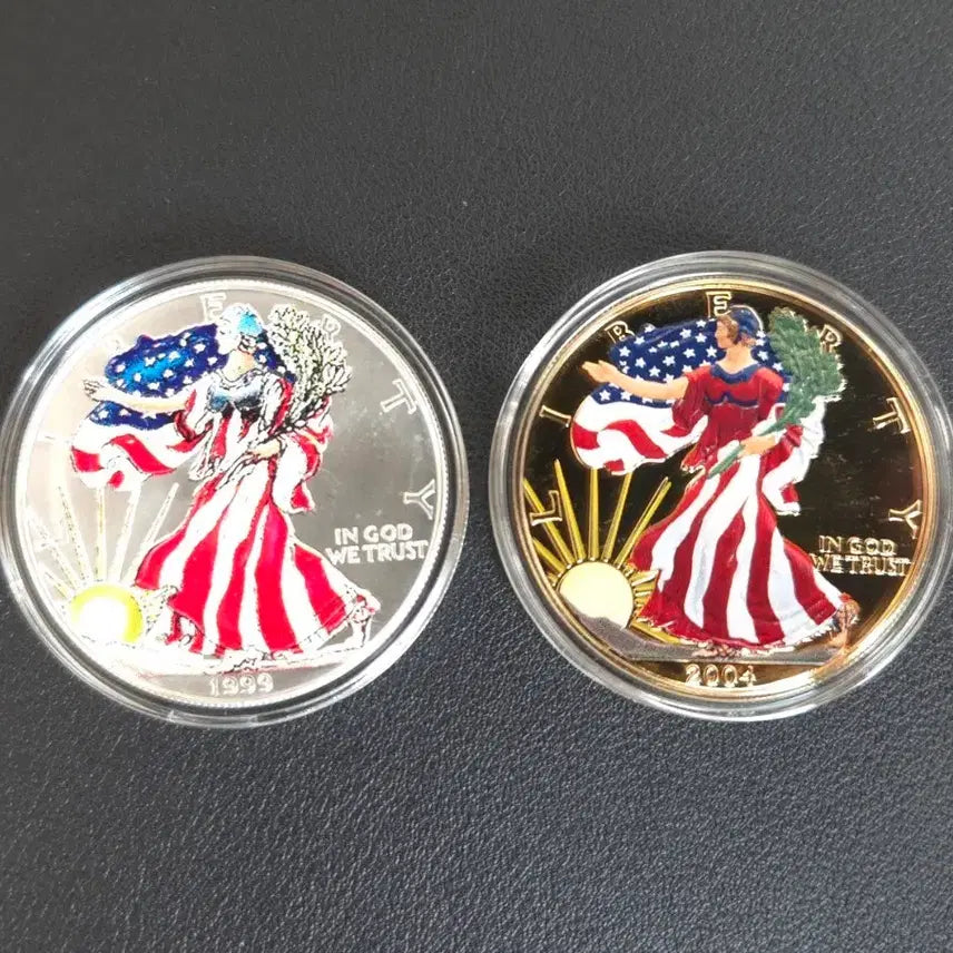 [BUNJANG] American Eagle Colorized Silver Coin Set / 아메리칸이글 색채은화/금도금색채은화 2점모두 희귀은화수집용