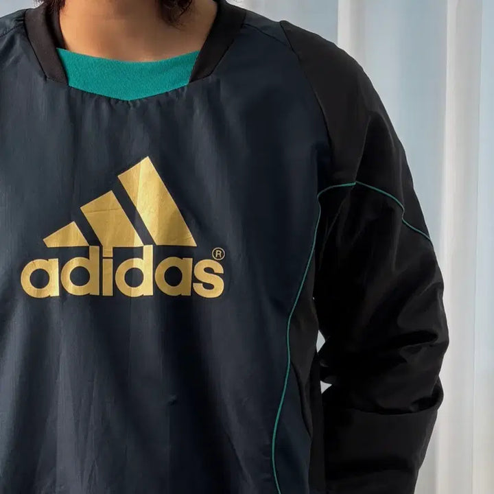 [BUNJANG] Adidas Old School Warm-up Windbreaker / [XL]아디다스 JPN 올드스쿨 검골 기모 웜업 바람막이