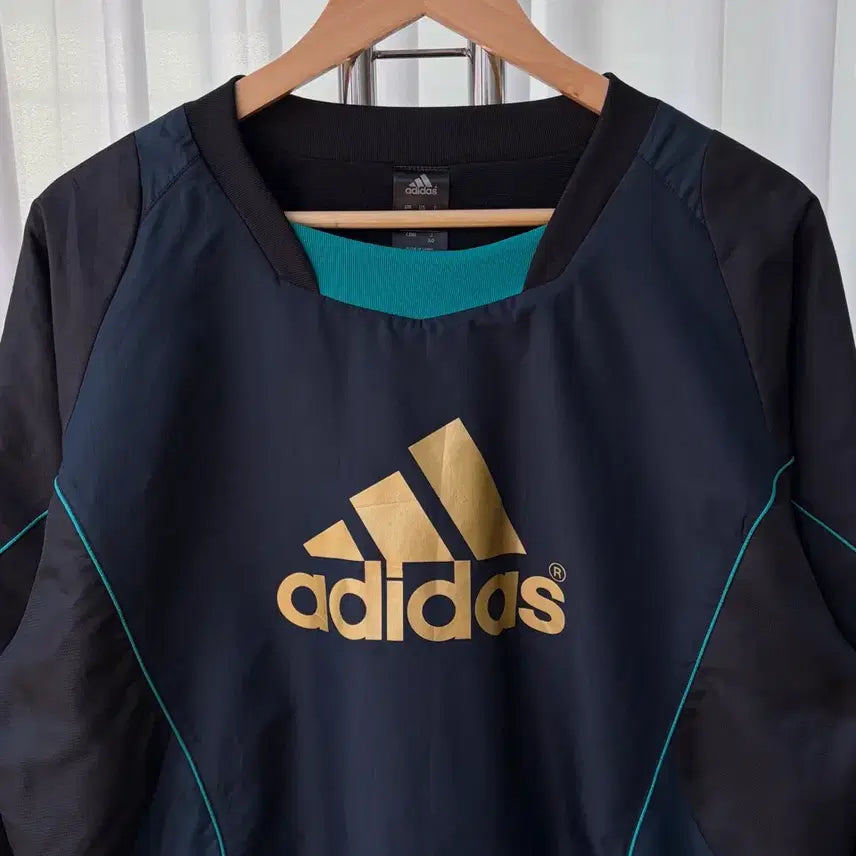[BUNJANG] Adidas Old School Warm-up Windbreaker / [XL]아디다스 JPN 올드스쿨 검골 기모 웜업 바람막이