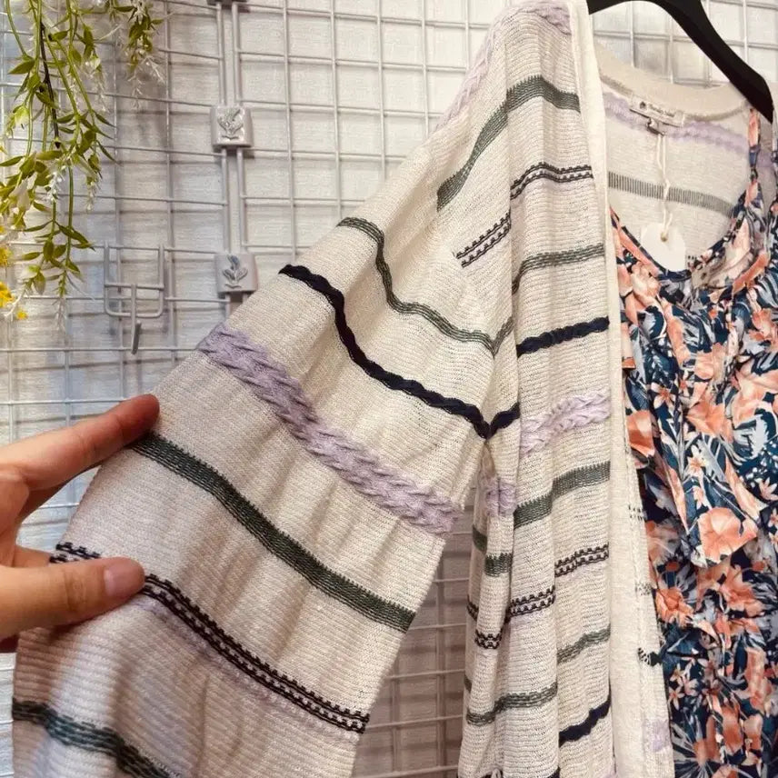 [BUNJANG] Thursday Island Long Cardigan (S) - Multi Jacquard / 새옷 S 멀티 쟈가드 롱가디건 써스데이아일랜드