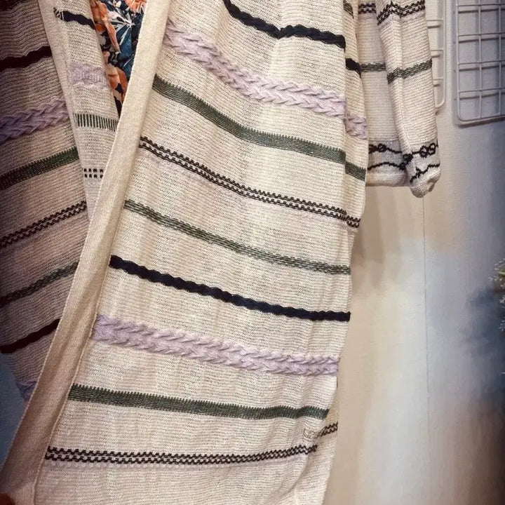 [BUNJANG] Thursday Island Long Cardigan (S) - Multi Jacquard / 새옷 S 멀티 쟈가드 롱가디건 써스데이아일랜드