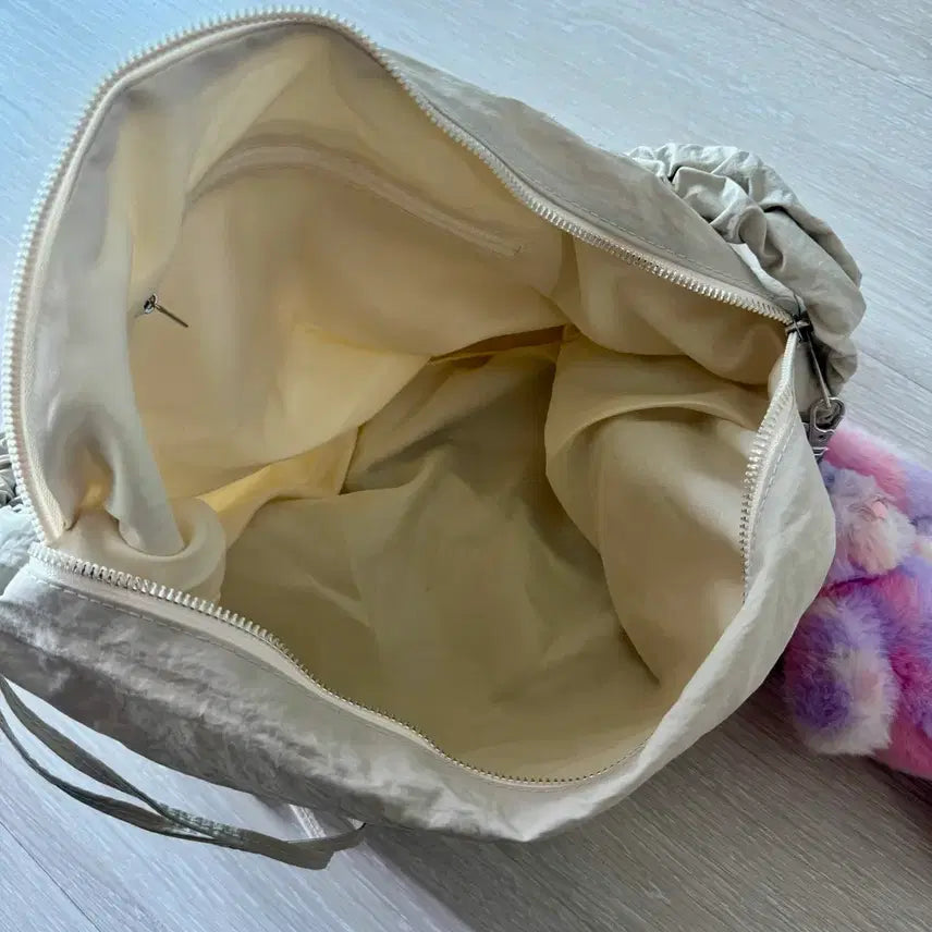 [BUNJANG] Beige Eco-Bag with Rabbit Keyring / 베이지에코백+키링 배송비포함 만원