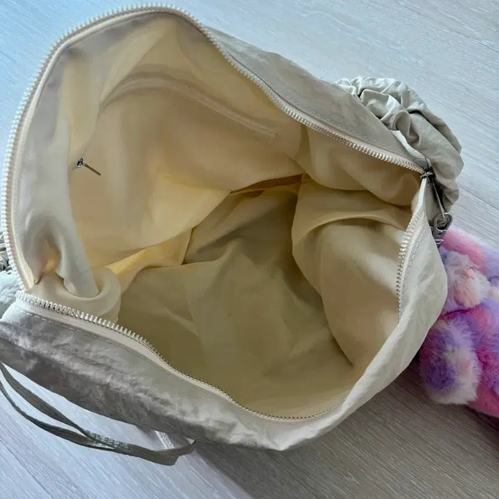 [BUNJANG] Beige Eco-Bag with Rabbit Keyring / 베이지에코백+키링 배송비포함 만원