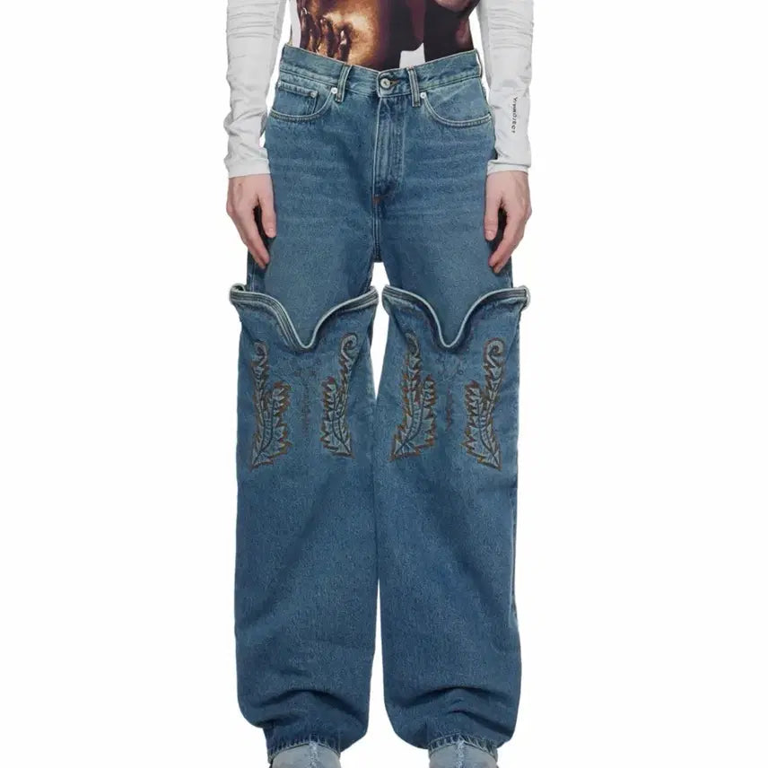 [BUNJANG] Y/Project Maxi Cowboy Denim Jeans - Medium Wash - 31 / 와이프로젝트 맥시 카우보이 데님 진 중청 31