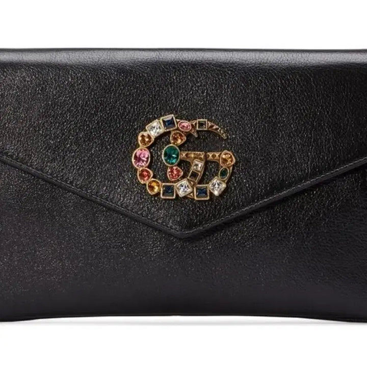 [BUNJANG] Gucci Black Gemstone Clutch Bag / 구찌 블랙 보석 클러치백(정품)
