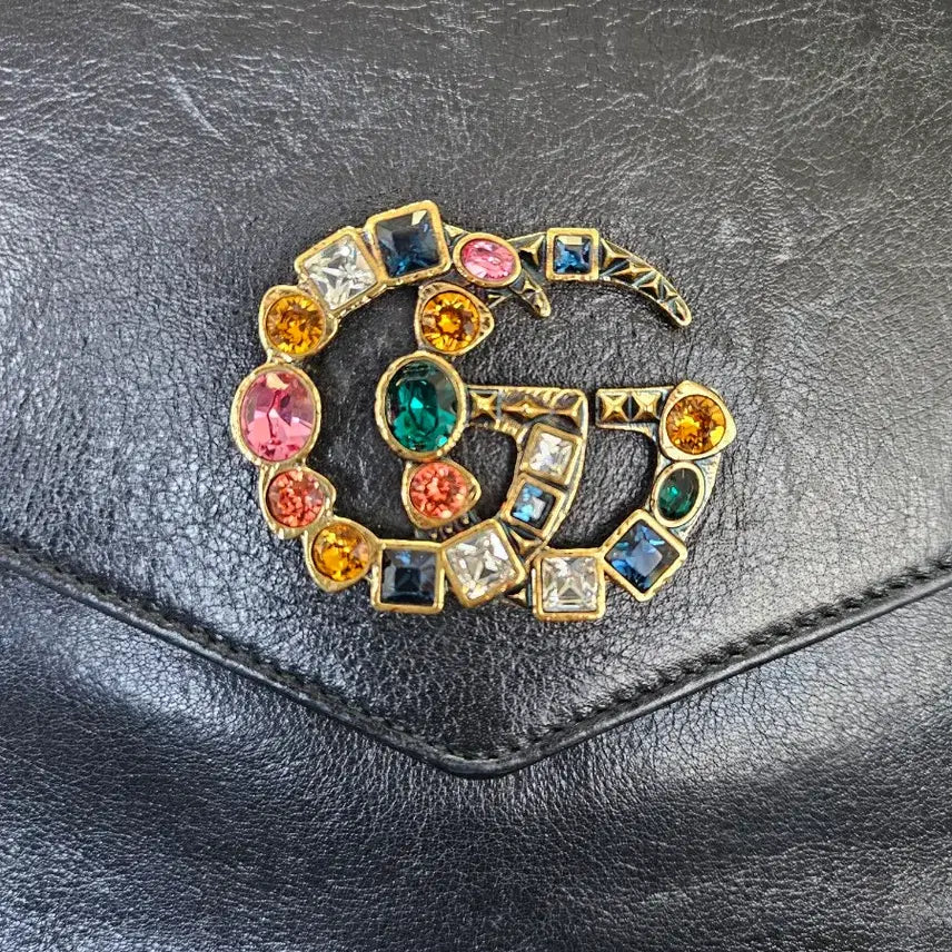 [BUNJANG] Gucci Black Gemstone Clutch Bag / 구찌 블랙 보석 클러치백(정품)