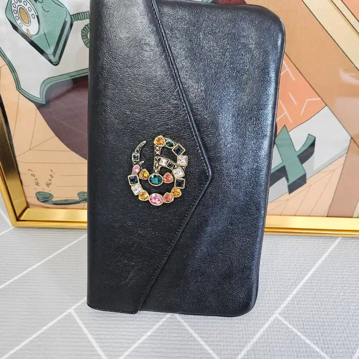 [BUNJANG] Gucci Black Gemstone Clutch Bag / 구찌 블랙 보석 클러치백(정품)