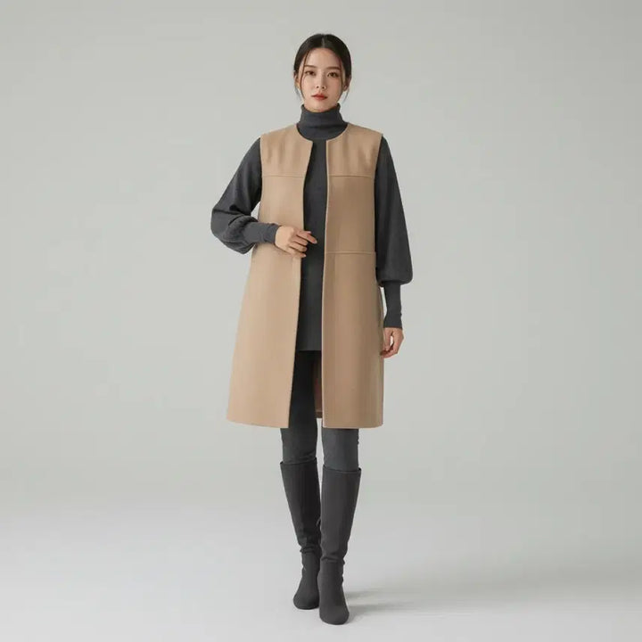 [BUNJANG] Cresson Prestige Wool Blend Vest / [새상품] 백화점 브랜드 끄레송 프레스티지 울 혼방 베스트