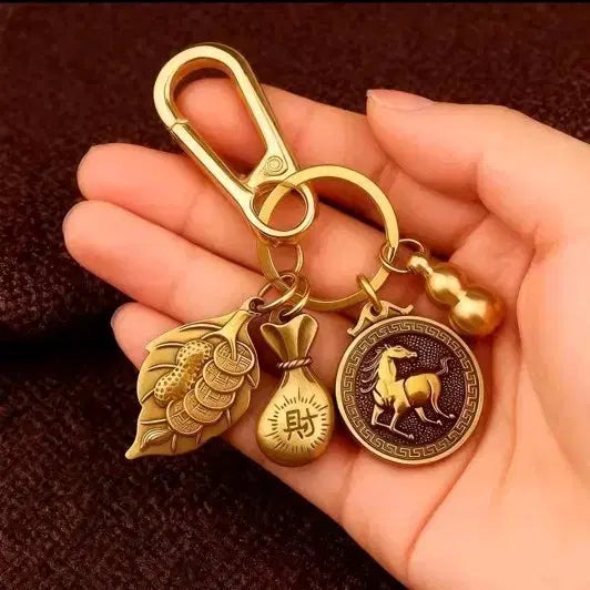 [BUNJANG] Brass Lucky Pig/Horse Keyring / 황동 복돼지/말 키링
