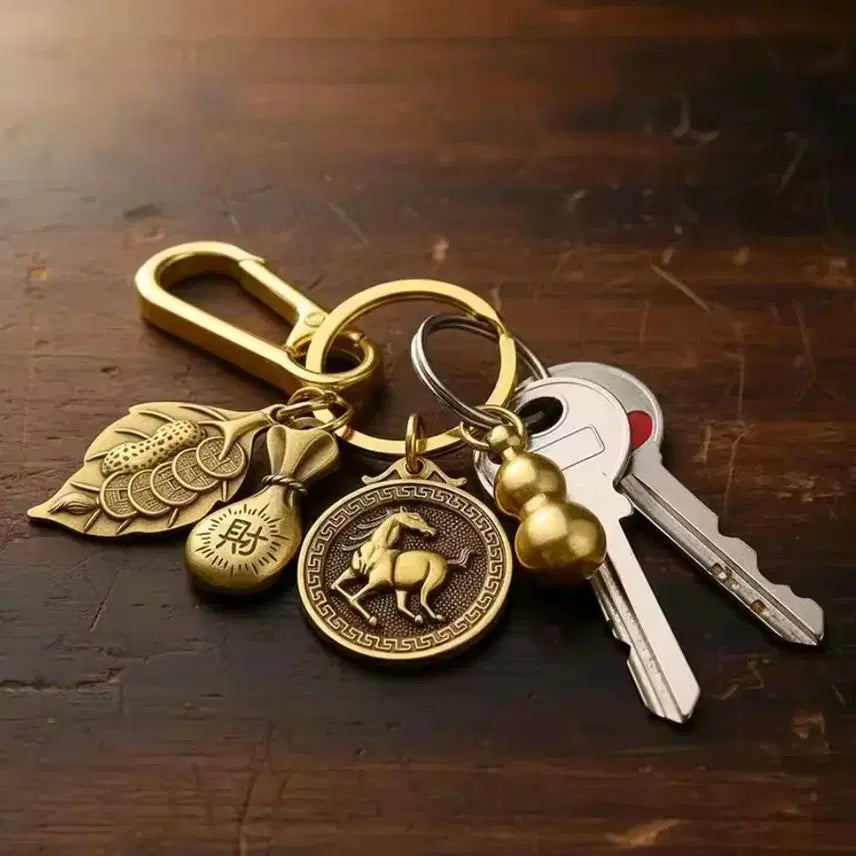 [BUNJANG] Brass Lucky Pig/Horse Keyring / 황동 복돼지/말 키링