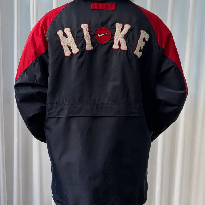 [BUNJANG] Nike 90s Baseball Big Swoosh Fleece Bench Coat / [M]나이키 90s 베이스볼 빅스우시 플리스 돕바 벤치 코트