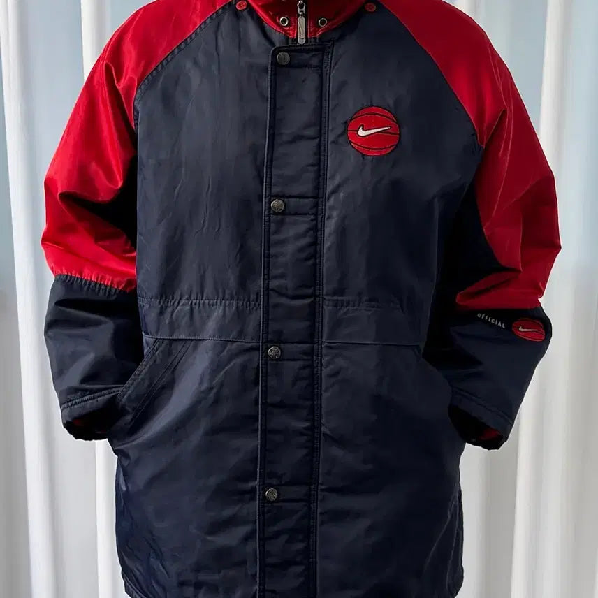 [BUNJANG] Nike 90s Baseball Big Swoosh Fleece Bench Coat / [M]나이키 90s 베이스볼 빅스우시 플리스 돕바 벤치 코트