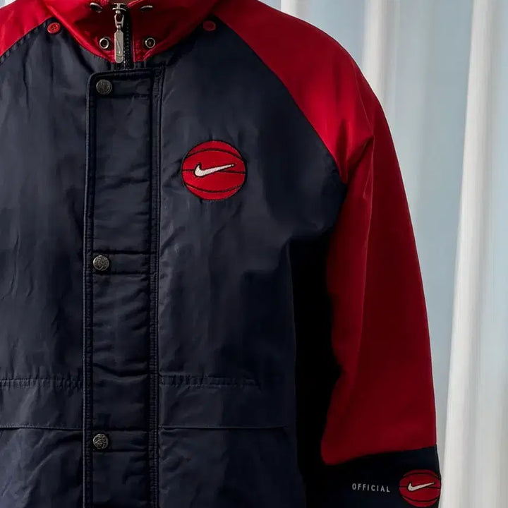 [BUNJANG] Nike 90s Baseball Big Swoosh Fleece Bench Coat / [M]나이키 90s 베이스볼 빅스우시 플리스 돕바 벤치 코트