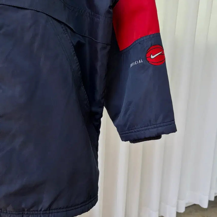 [BUNJANG] Nike 90s Baseball Big Swoosh Fleece Bench Coat / [M]나이키 90s 베이스볼 빅스우시 플리스 돕바 벤치 코트